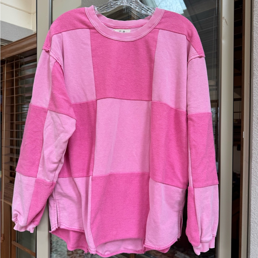 Pink Patchwork Sweatshirt - image 1